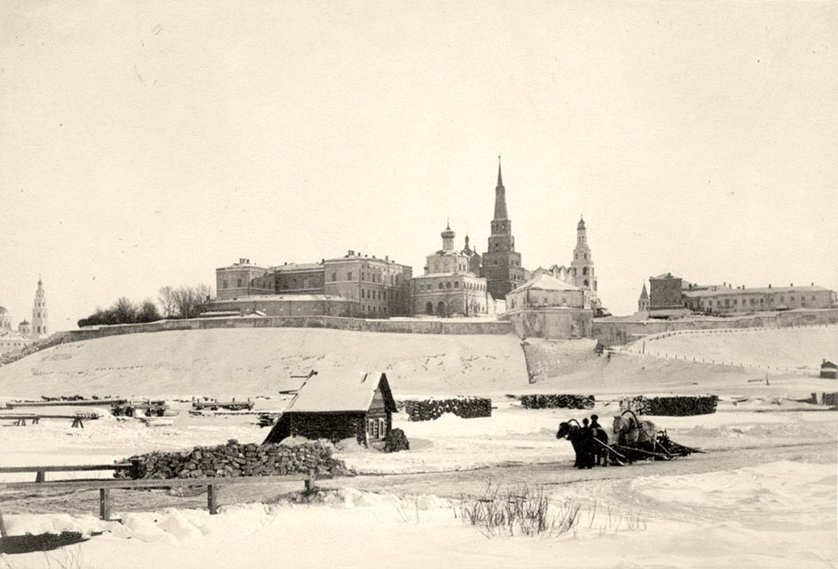 Казанский кремль - Зимний вид с Казанки, около 1875